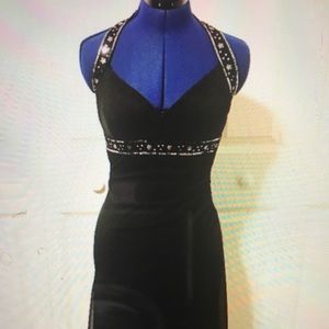 Rhinestone Black Dress 👗